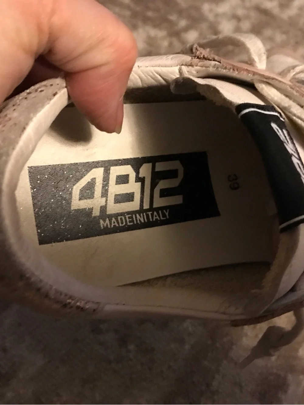 4B12 Sneakers in White/Pink and Leopard-Print Leather